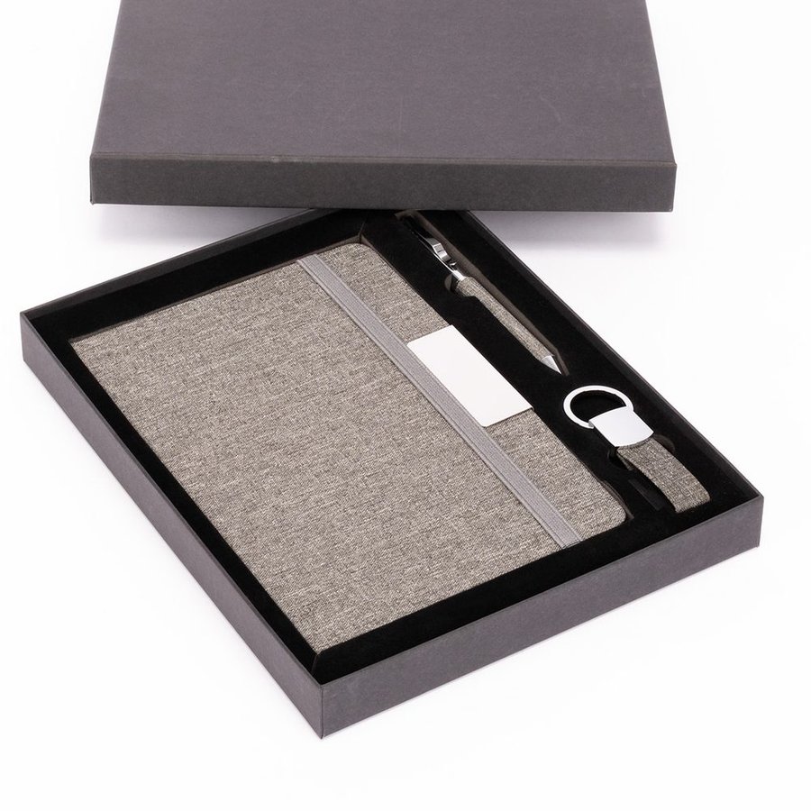 Set PARATY: Libreta de Notas, Bolígrafo y Llavero